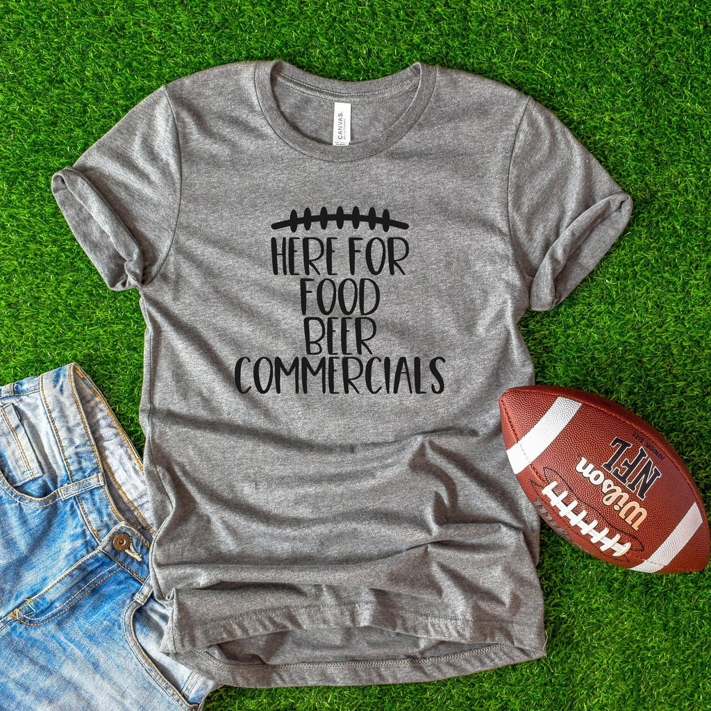 Here For Food, Beer & Commercials Football shirts, Favorite football shirts, Game day shirts, Unisex Shirt, football season, football Shirt,