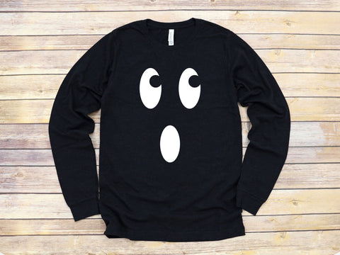 Ghost Face Long Sleeve T-Shirt Tee, Trick or treat shirts, Cute Halloween shirts,  Spooky shirts, Fun Halloween shirts, Unisex Shirt