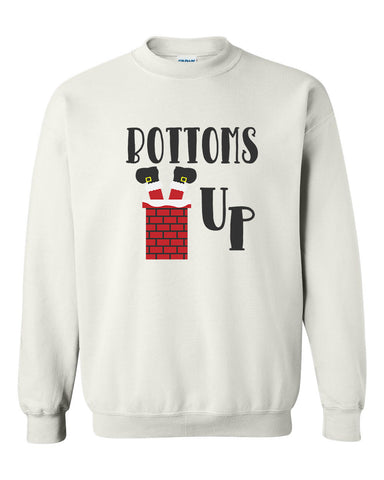 Bottoms Up Heavy Blend Crewneck Sweatshirt, Christmas Sweater, Funny Christmas Sweatshirt, Christmas Sweater, Funny, Lit, Wine Christmas