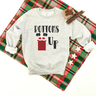 Bottoms Up Heavy Blend Crewneck Sweatshirt, Christmas Sweater, Funny Christmas Sweatshirt, Christmas Sweater, Funny, Lit, Wine Christmas