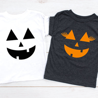 Halloween Pumpkin Face Youth Shirts, Best Friend Shirts, Brother Sister Matching Shirts, Matching Shirts, Halloween Shirts