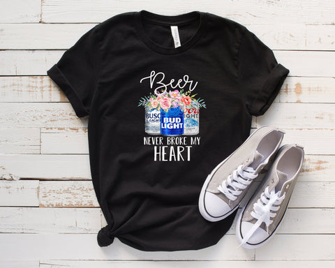 Floral Beer Can Shirt, Women's shirts, Beer shirt, Funny shirts, Concert shirts, Unisex Shirt, Beer Drinking Babe, Gift For Her Shirt