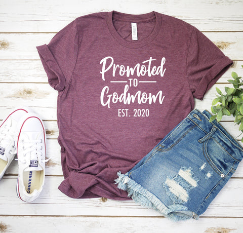 Pregnancy Announcement Promoted to God Mom, Pregnancy Announcement Shirts, baby announcement shirts, Godmom shirts, New Godmom, Madrina