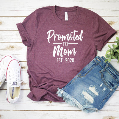 Pregnancy Announcement Promoted to Mom, Pregnancy Announcement Shirts, baby announcement shirts, New Mom shirts, Mom Shirt, Mom Shirt