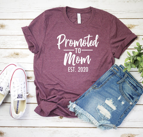Pregnancy Announcement Promoted to Mom, Pregnancy Announcement Shirts, baby announcement shirts, New Mom shirts, Mom Shirt, Mom Shirt