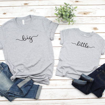 Youth Big & Little Script Youth Shirt, Sister Shirts Youth Tee Shirt, Besties Shirt, Youth shirt, bff matching tshirt besties matching shirt