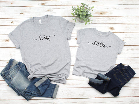 Youth Big & Little Script Youth Shirt, Sister Shirts Youth Tee Shirt, Besties Shirt, Youth shirt, bff matching tshirt besties matching shirt