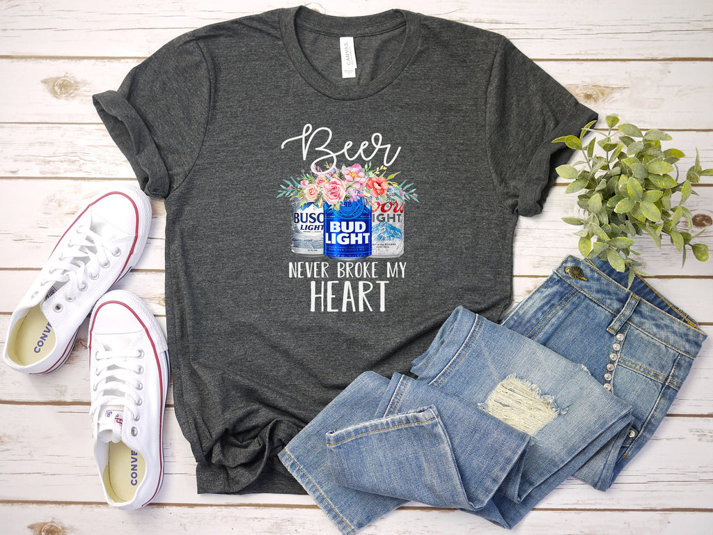 Floral Beer Can Shirt, Women's shirts, Beer shirt, Funny shirts, Concert shirts, Unisex Shirt, Beer Drinking Babe, Gift For Her Shirt