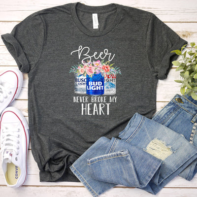 Floral Beer Can Shirt, Women's shirts, Beer shirt, Funny shirts, Concert shirts, Unisex Shirt, Beer Drinking Babe, Gift For Her Shirt