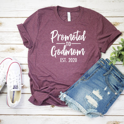 Pregnancy Announcement Promoted to God Mom, Pregnancy Announcement Shirts, baby announcement shirts, Godmom shirts, New Godmom, Madrina