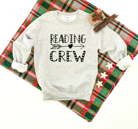 Reading Crew Heavy Blend Crewneck Sweatshirt, Teacher Sweater, School Teacher Sweatshirt, Teacher Crew Sweater, Reading Crew, Teacher