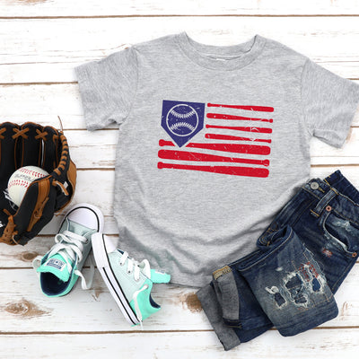 Baseball Flag Distressed T-Shirt, Toddler & Youth Shirt, Baseball Shirt, Toddler Shirt, Youth Shirt, Baseball Tee, Kids Baseball Shirt,